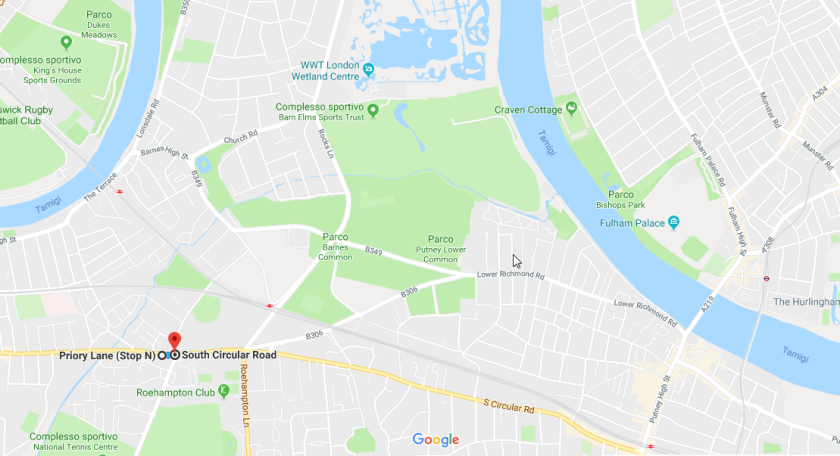 2018-04-18 10_57_07-da Priory Lane (Stop N), Londra a Upper Richmond Rd, London - Google Maps